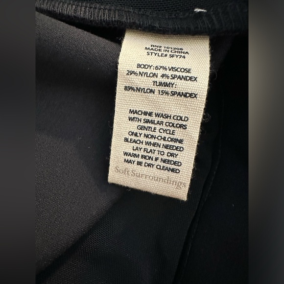 SOFT SURROUNDINGS Black Essential Ponte Knit Leggings Pants Pill On Waist Ankle - Picture 8 of 9